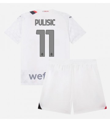 Maillot de foot AC Milan Christian Pulisic #11 Extérieur enfant 2023-24 Manches Courte (+ pantalon court)